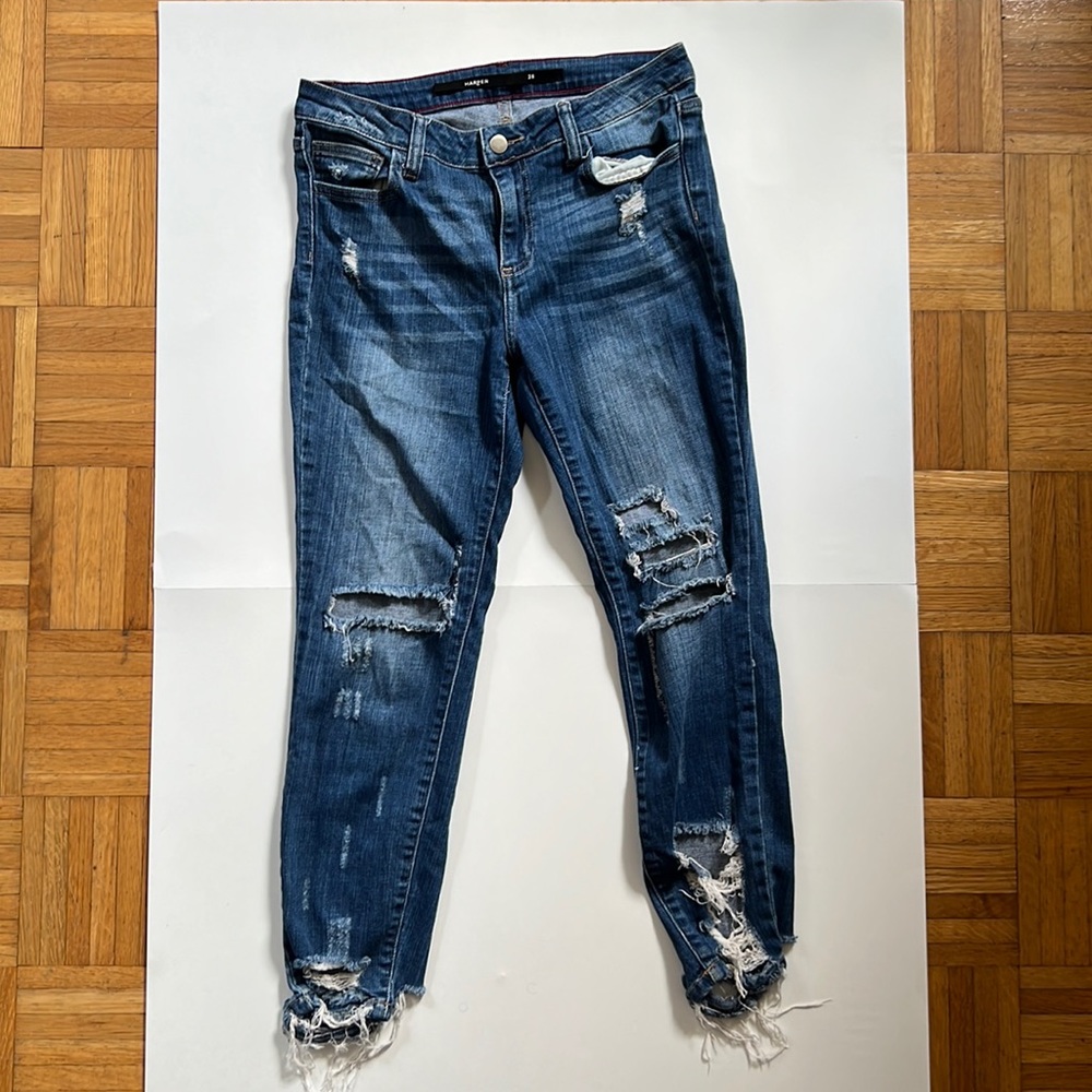 Harper Super Distressed Straight Jeans